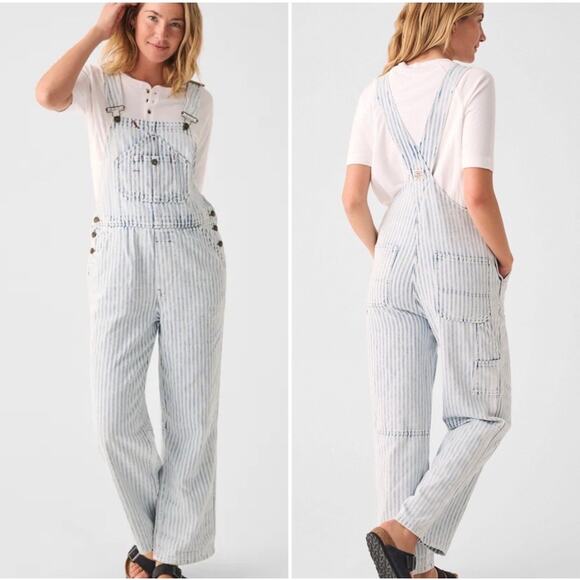 Faherty Pants - Faherty Topsail Overall Small Railroad Stripe Faded Boho Slouchy Classic
